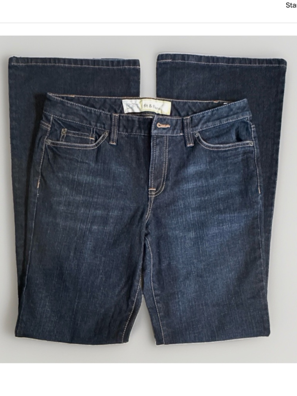 (8L) LOFT FIT & FLARE Dark Blue Jeans